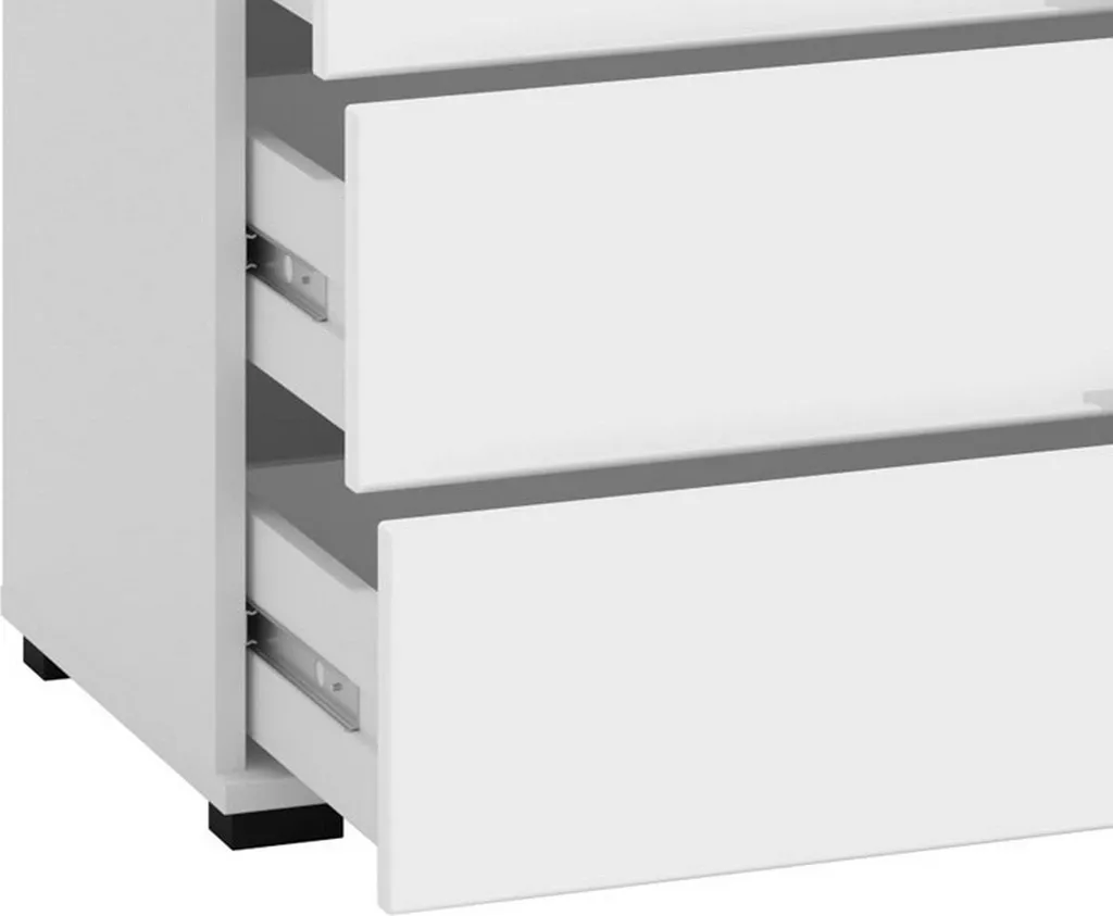 Mainarda Commode Blanche 90x40x95h cm avec 5 Tiroirs de Rangement - 8