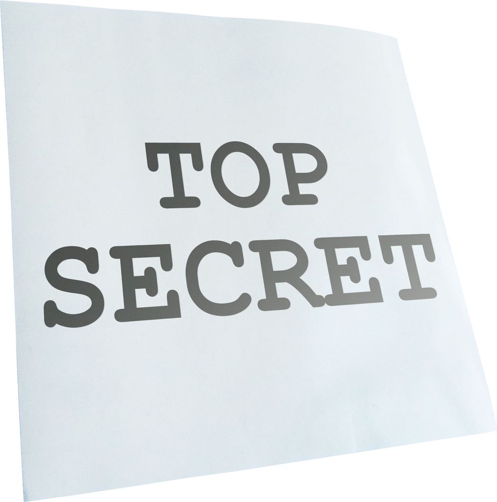 Kiwistar - Autoaufkleber - silber - 60 x 27 cm - Top Secret - Heckscheibenaufkleber - Aufkleber für Auto Kfz Fahrrad, LKW, Truck Mofa
