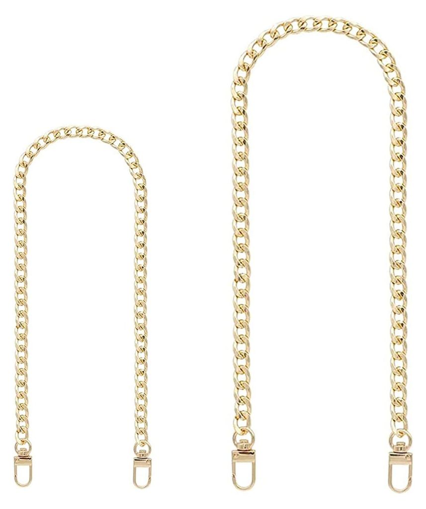 2 Pcs Gold Handtaschen Kettenriemen Kurz Taschenkette Lang Trageriemen Kette Metall Schultergurt Ersatz Schulterriemen Goldkette Kettengürtel Tasc...