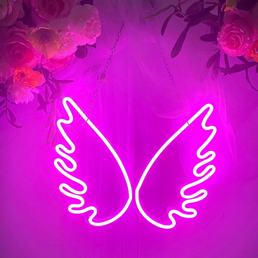Rosa Flügel Leuchtreklame LED Neonlicht USB