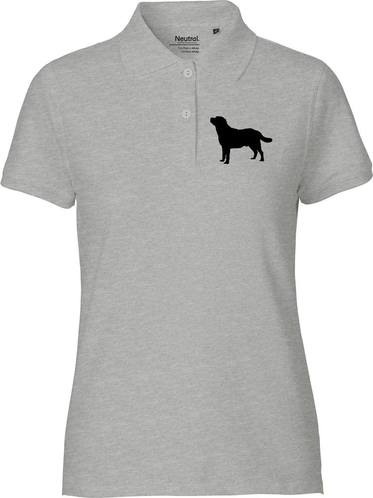 Huuraa Damen Polo Shirt Labrador Retriever Silhouette XXL Sport Grey Bio Baumwolle Fairtrade Poloshirt Geschenkidee