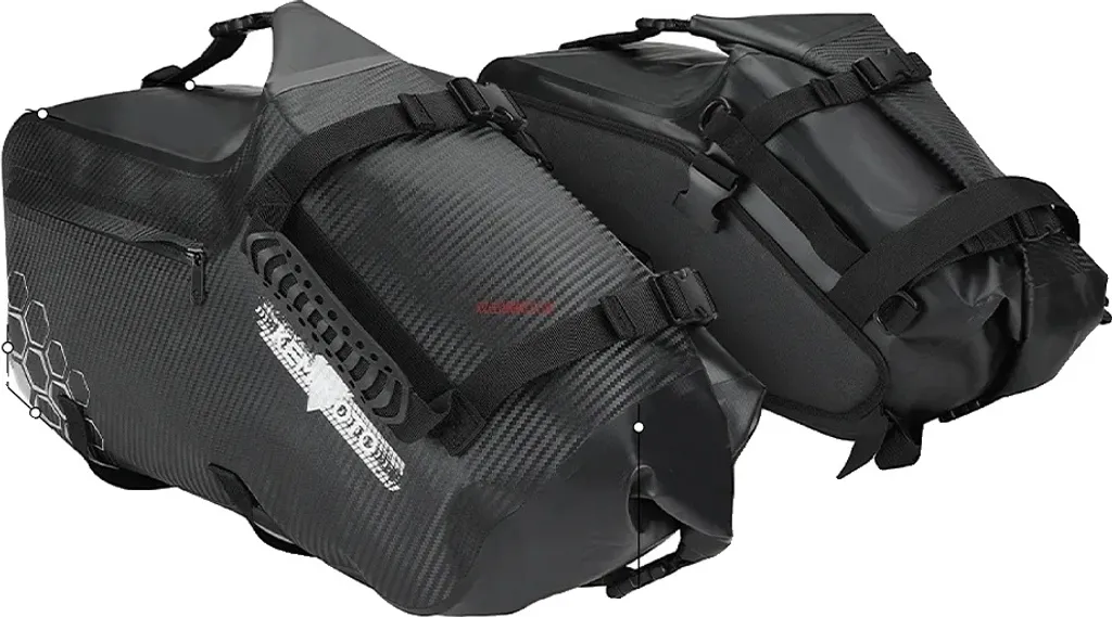Sacoches de selle moto étanches 48L en PVC durable - Volume modulable 2x24L