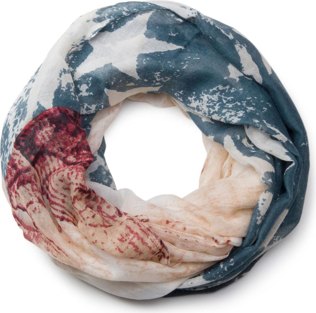 styleBREAKER Vintage Design Sterne Muster Loop Schlauchschal, Schabby Schick Look, Uni 01016085