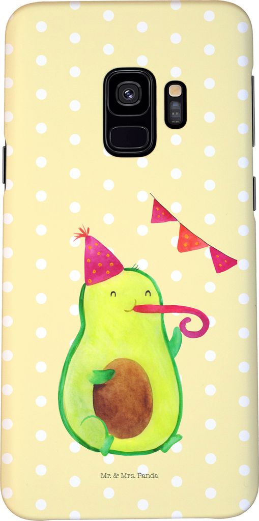 Mr. & Mrs. Panda Samsung Galaxy S9 Handyhülle Avocado Party Zeit - Gelb Pastell - Geschenk, Hülle, Handy Schutzhülle, Glücklich, Geburtstag, Ha...