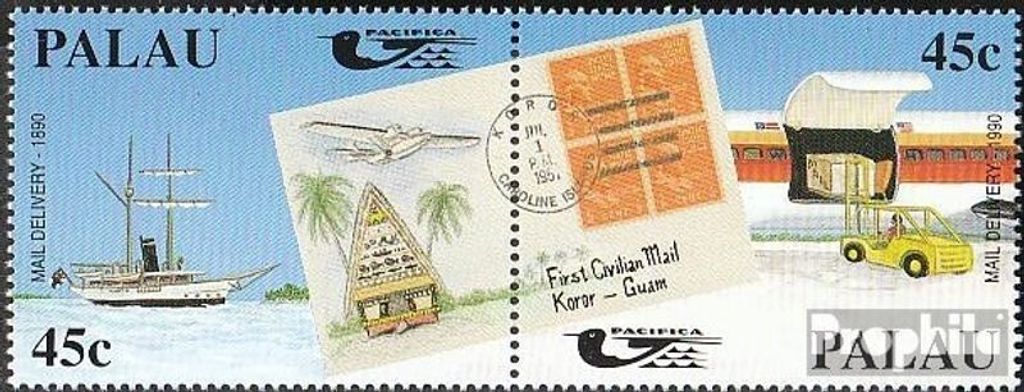 Briefmarken Palau-Inseln 1990 Mi 395-396 Paar (kompl.Ausg.) postfrisch Briefmarkenausstellung