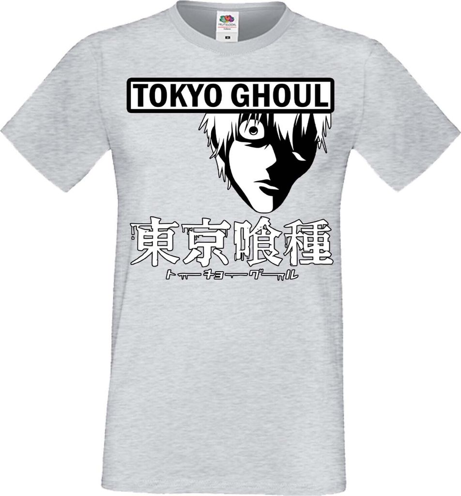 Herren T-Shirt Manga Anime Tokyo Ghoul 02 Ghoul, Man XL / Grau