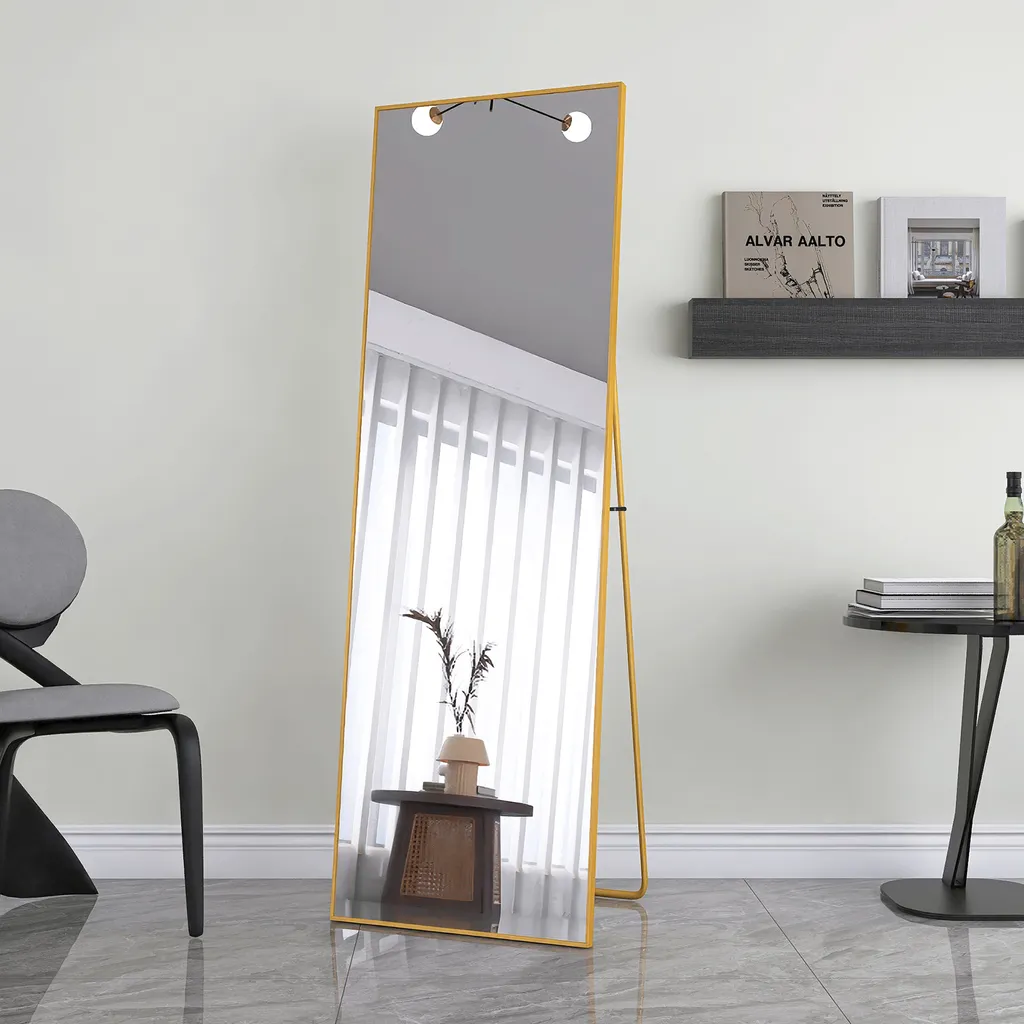 Miroir intégral doré anti-éclatement 162x53cm pour agrandir votre pièce
