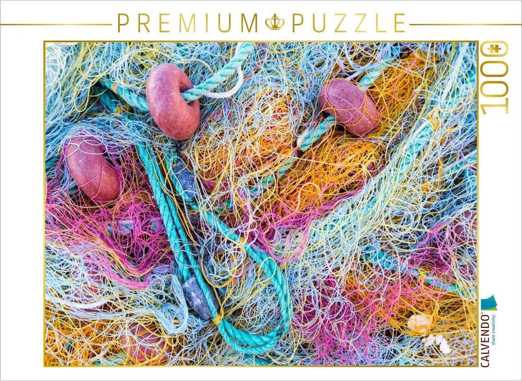CALVENDO Puzzle Fischernetze in Neó Klima auf Skópelos | 1000 Teile Lege-Größe 64x48cm Foto-Puzzle für glückliche Stunden