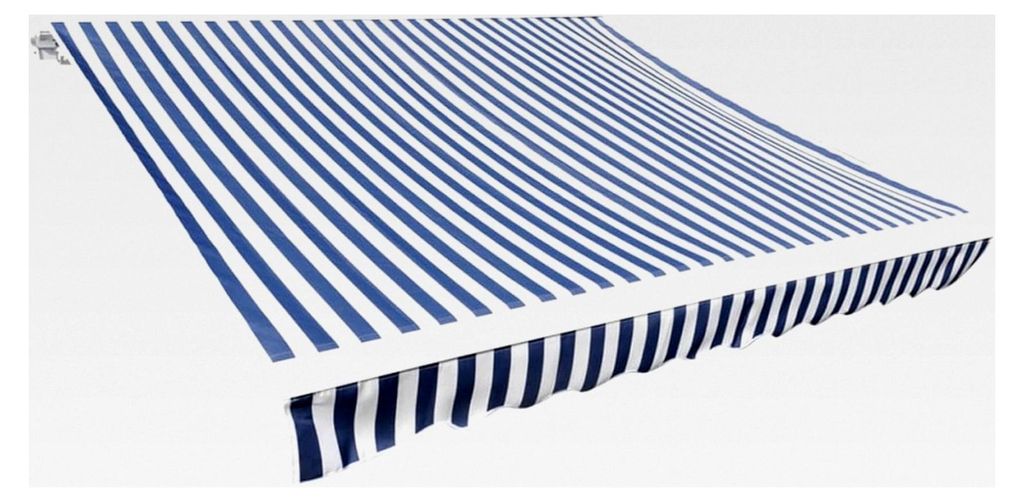 Markisenbespannung Canvas Blau und Weiß 3 x 2,5 m (ohne Rahmen)
