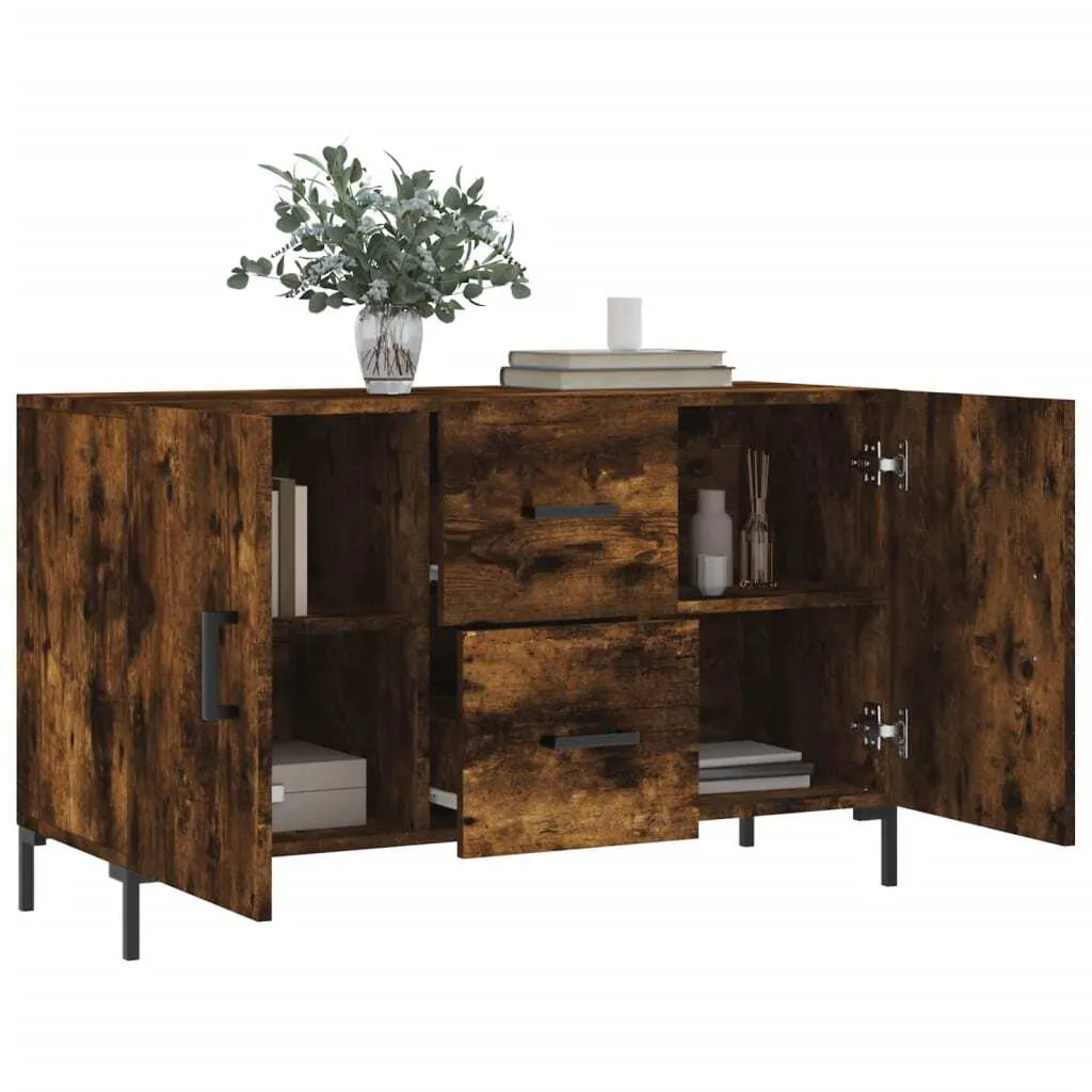 vidaXL Credenza rovere affumicato 100x36x60 cm materiale a base di legno - 4