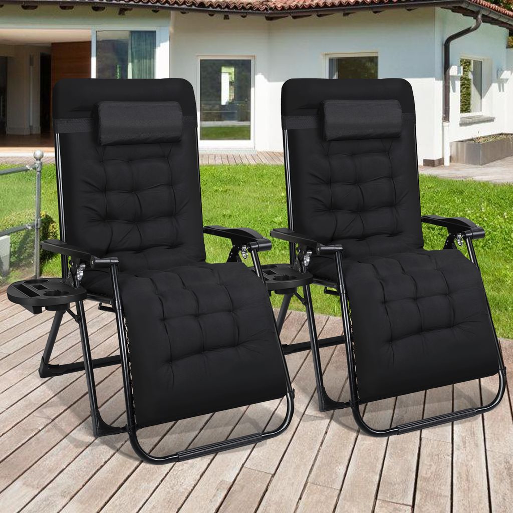 Bettizia 2x Gartenliege Sonnenliege Liegestuhl Klappbar + Getränkehalter Gartenstuhl