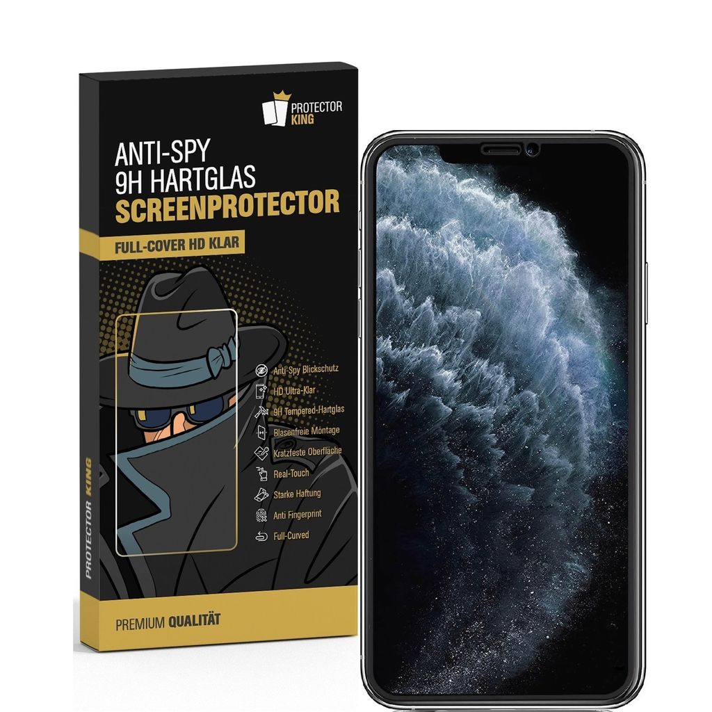 5x Blickschutz 9H Panzerhartglas für iPhone XS Max ANTI-SPY PRIVACY Displayschutz Panzerfolie Schutzfolie echtes Tempered Panzerglas Schutzglas Sc...