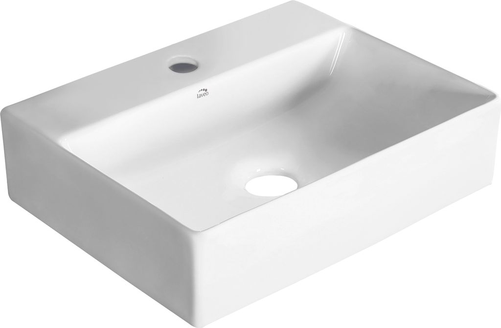 Laveo Kvadrato - Biała Umywalka Ceramiczna Zdjęcie produktu 