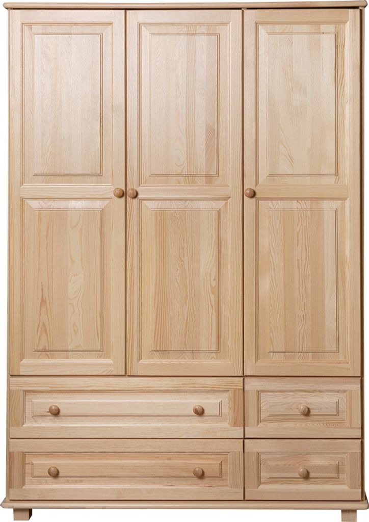 Schrank Massivholz natur 017 - Abmessung 190 x 133 x 60 cm (H x B x T)