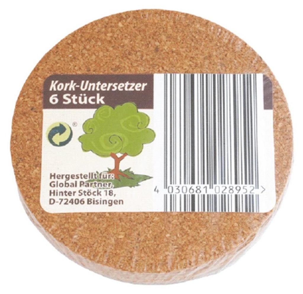 Skleněný podtácek s korkem 6-pack Obrázek produktu 