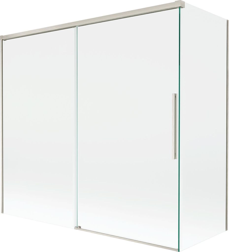 Mexen Rox Duschabtrennung, 2-flügelige Schiebetür 170 + 75 x 150 cm, transparent, gebürstetes Nickel - 8C9-170-075-97-00