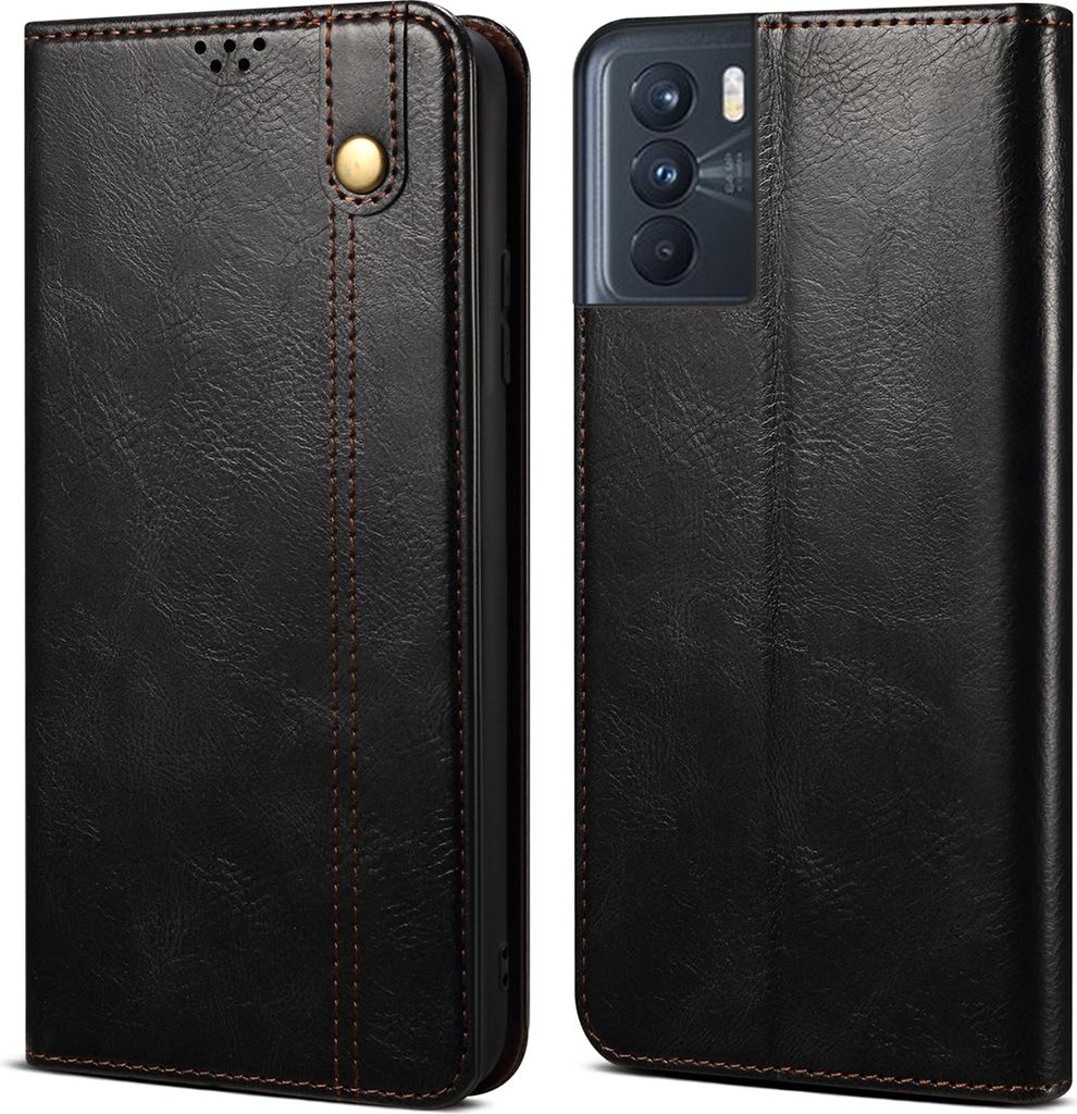 OPPO K9 Pro Hülle, Leder Flip Brieftasche Schutzhülle für OPPO K9 Pro Schwarz
