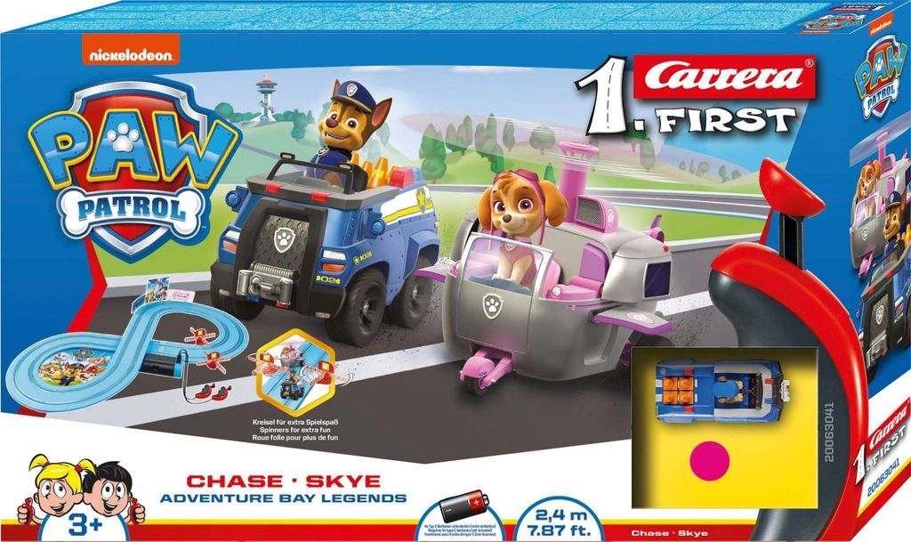 Carrera First Paw Patrol 2,4m plastica +2 auto su Immagine del prodotto 