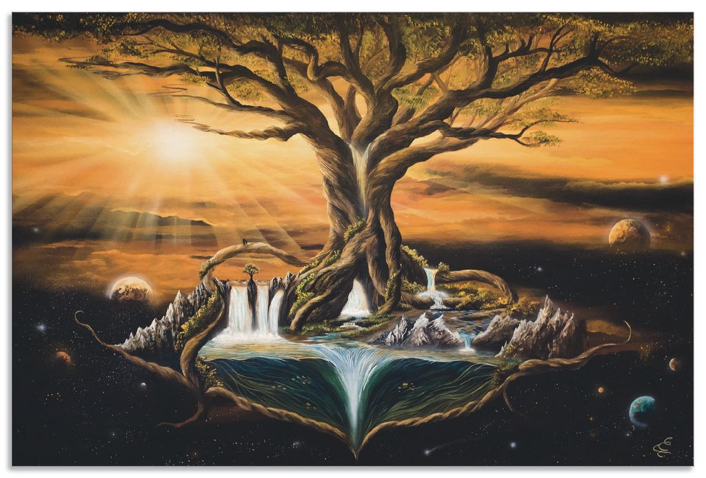 ARTland Wandbild Alu für Innen & Outdoor Der Traum der Welten Größe: 60x40 cm
