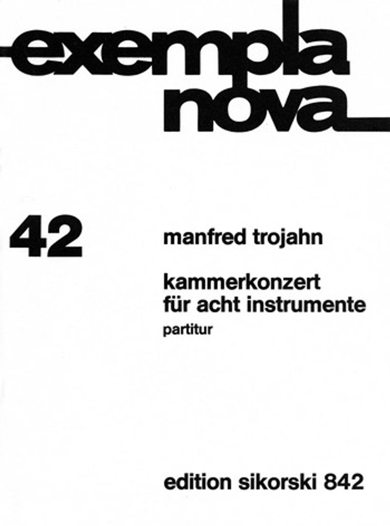 Kammerkonzert Fuer 8 Instru- Mente Partitur