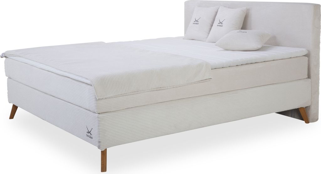 Boxspringbett SANSIBAR POEL LF 180x200 cm beige Box-Spring-Bett