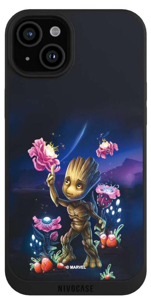 NIVOCASE Handyhülle für Apple iPhone 15 Plus Hülle NIVOpure Case Schwarz Marvel Guardians Of The Galaxy Baby Groot