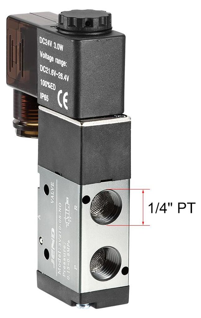 3V210-08 Luftventil NO Einzelventil Magnetventil DC24V 3 Wege 2Position 1/4"PT