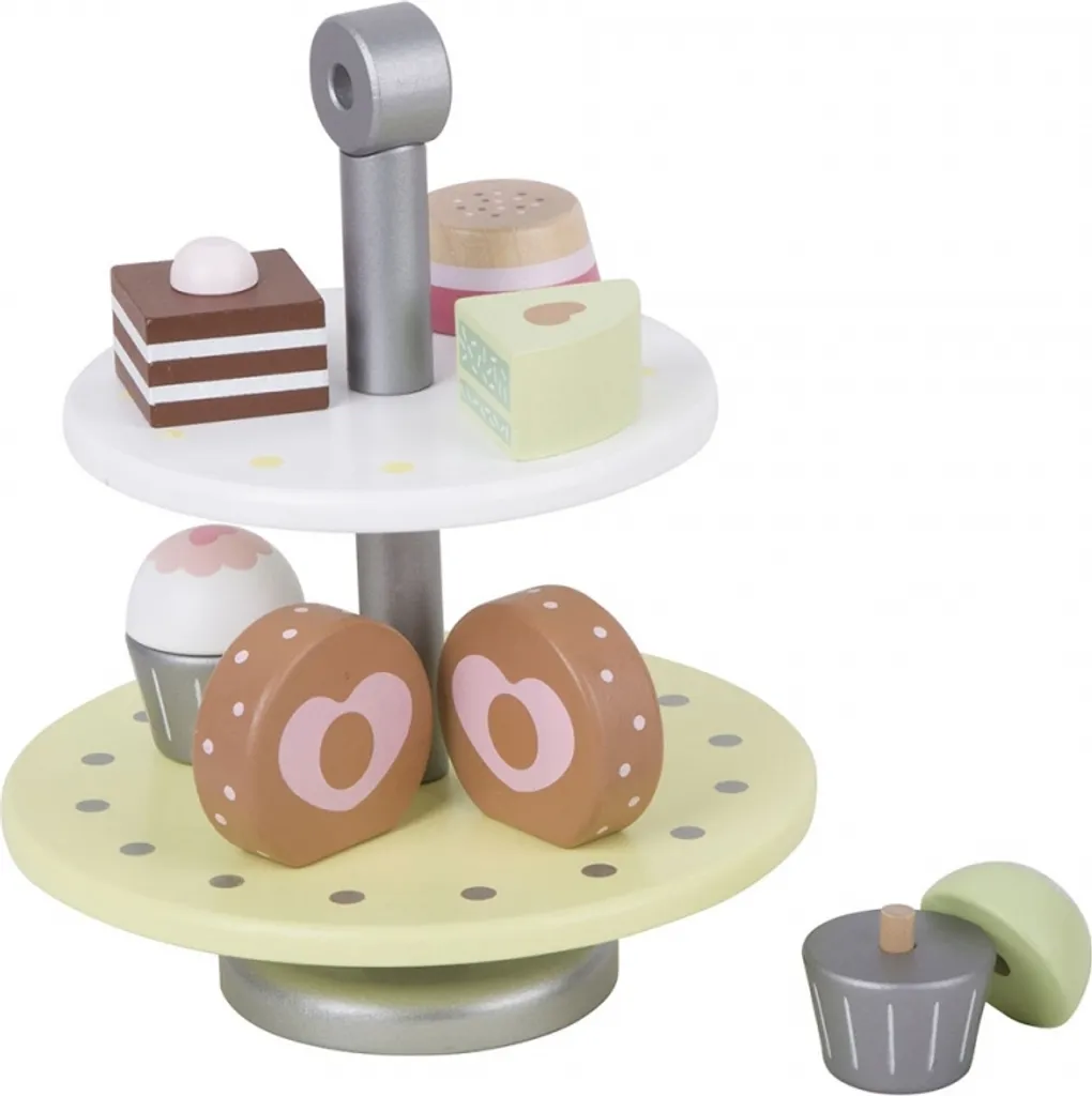 Support à gâteaux en bois naturel pour buffet d'anniversaire enfant