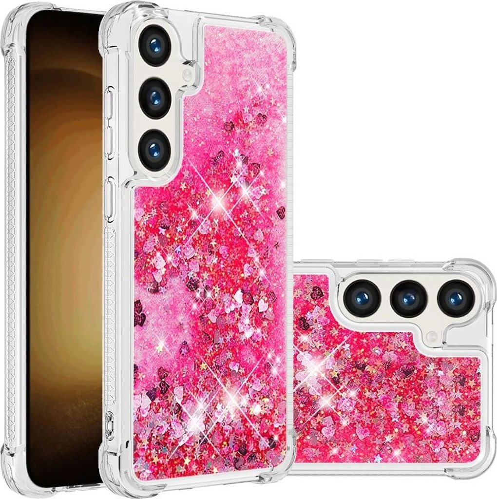 Samsung Galaxy S25 Plus / S24 Plus Hülle - Coverup Liquid Glitzer Back Cover - Rosa