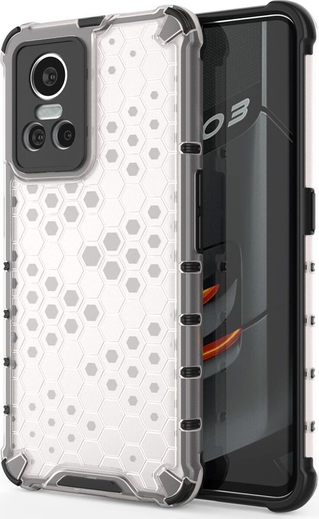 Mobigear Honeycomb Realme GT Neo 3 Hülle Hardcase Backcover Stoßfest - Weiß