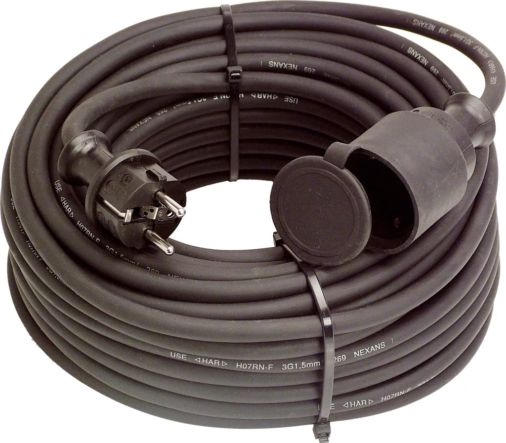 Prolunga in Gomma 25m as-Schwabe 60370 Professionale Nera IP44