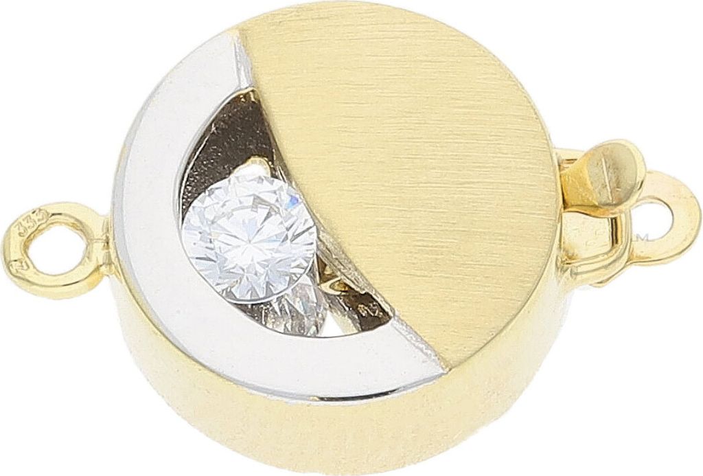 JuwelmaLux Perlenschließe 333/000 (8 Karat) Gold- und Weißgold mit Zirkonia JL30-09-4185