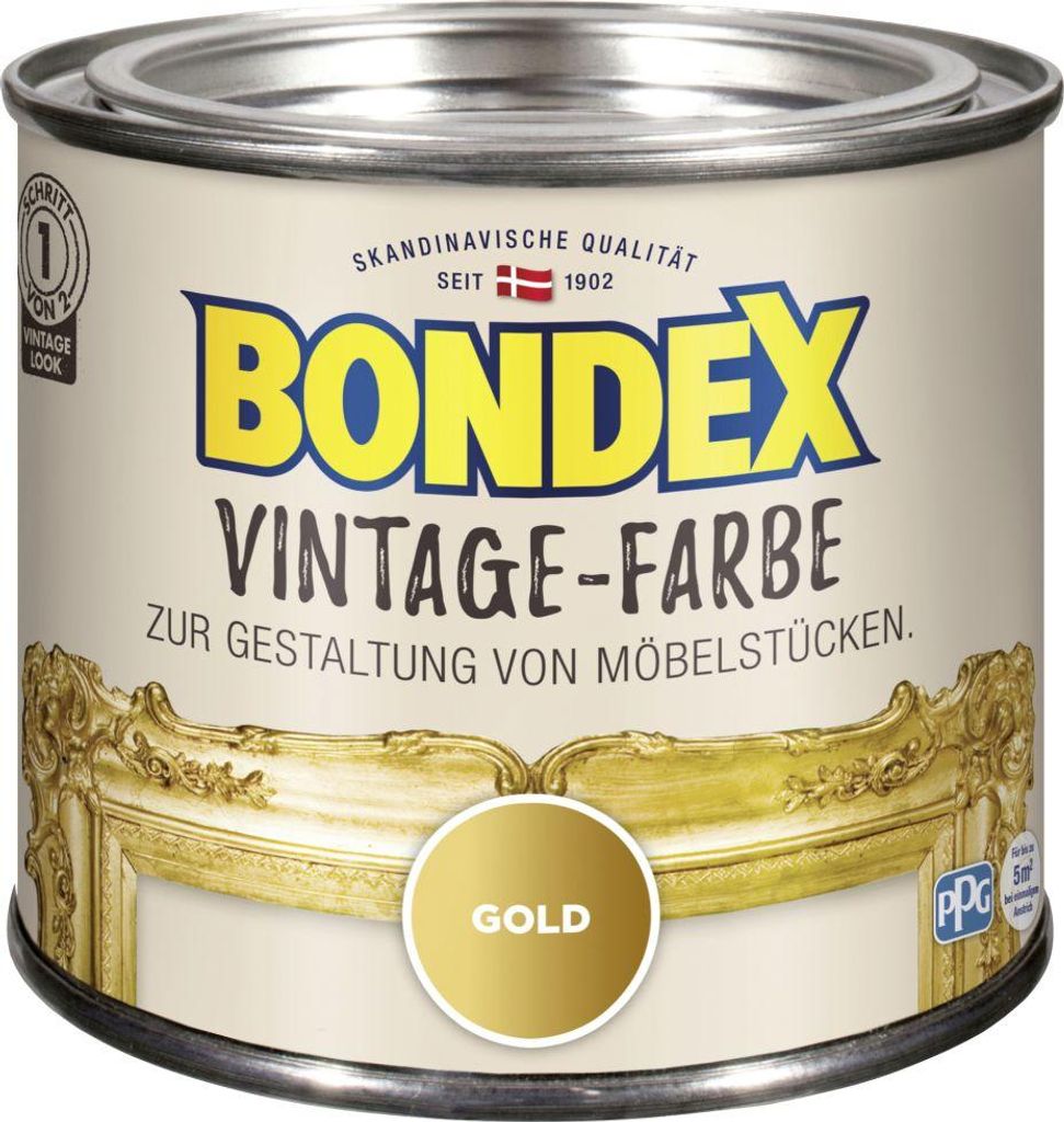 Bondex Vintage-Holzfarbe gold 375 ml Produktbild 