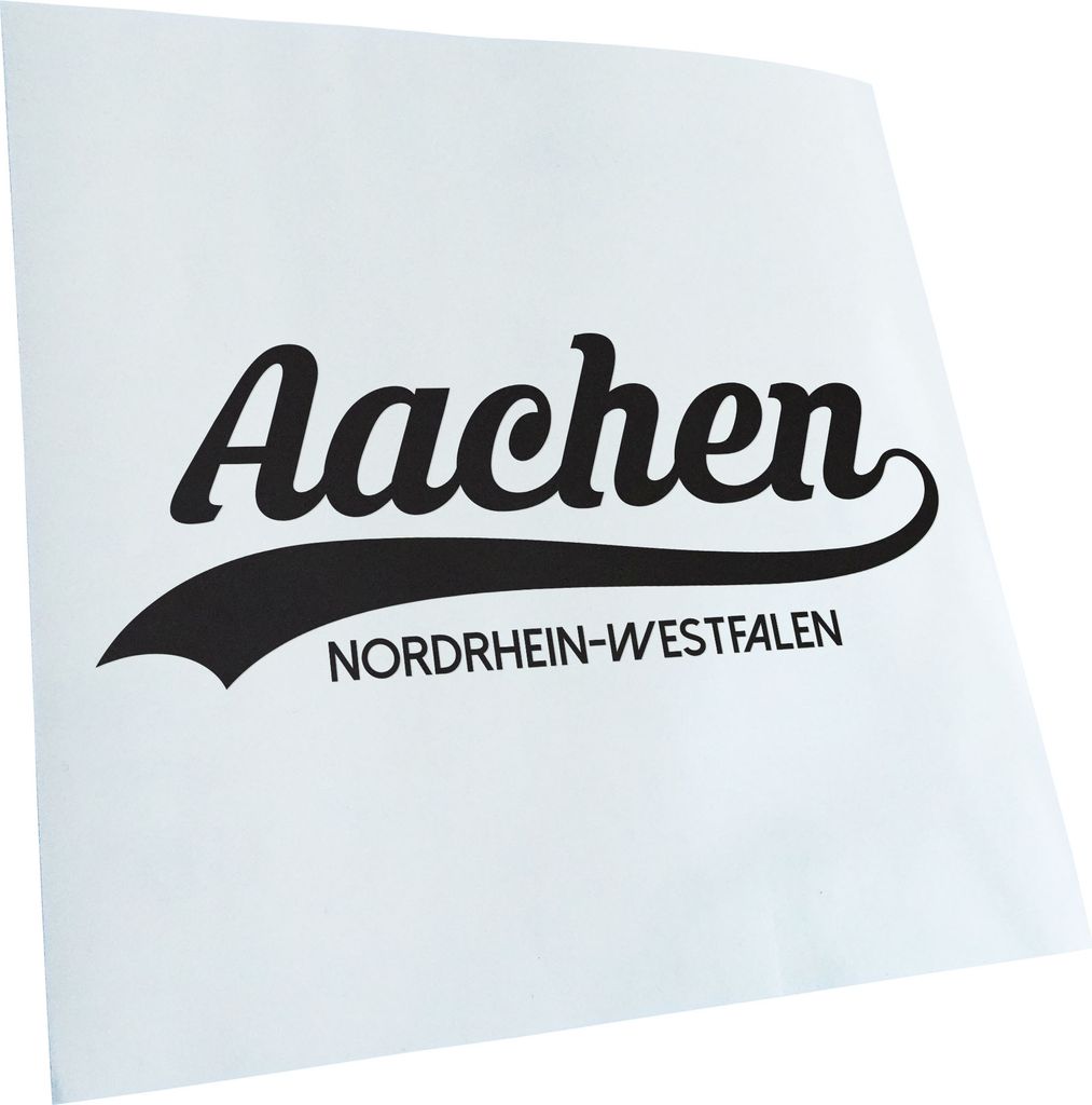 Kiwistar - Autoaufkleber - Aachen Nordrhein-Westfalen - Mattschwarz - 24x9cm - Aufkleber für Auto, Laptop, Fahrrad, LKW, Motorrad mehrfarbig JDM D...