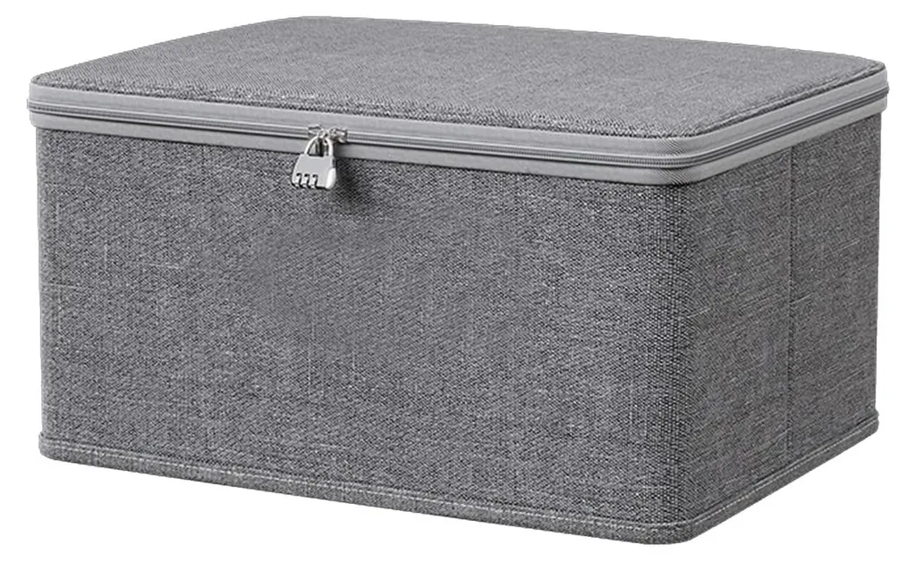 Boîte de rangement avec serrure à combinaison, tissu renforcé et pliable