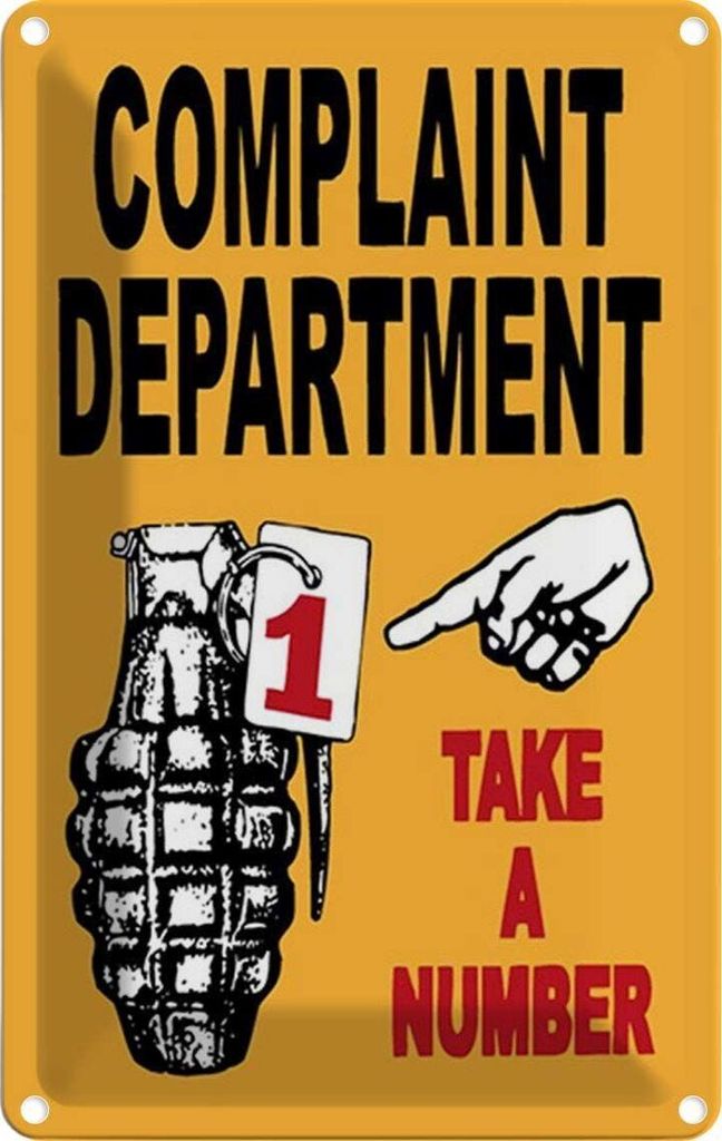 vianmo Blechschild 30x20 cm complaint Department take number