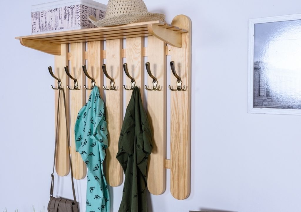 Garderobe Kiefer massiv Vollholz natur Junco 350 – Produktbild 