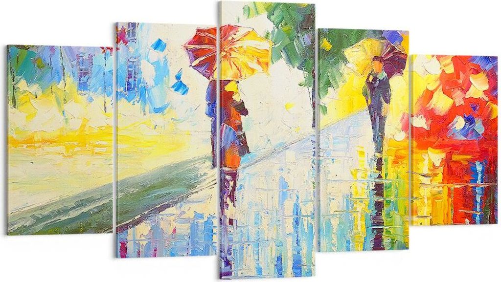 Bild auf Leinwand - Leinwandbild - Park Straße Regen - Produktbild 
