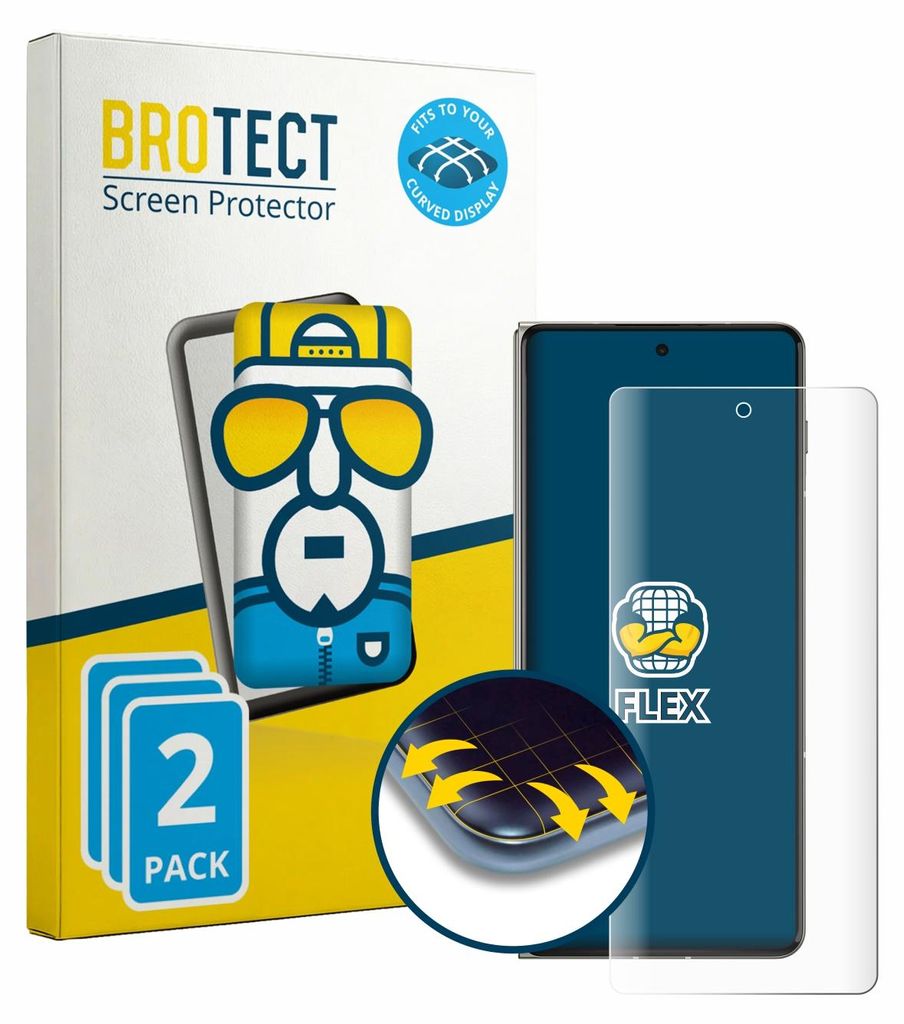 2x BROTECT Fullscreen Schutzfolie für Motorola Razr Fold Displayschutz Folie Fullcover Klar Transparent