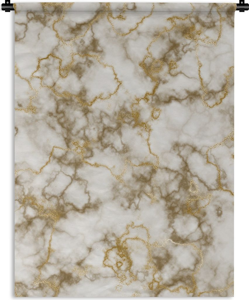 MuchoWow Wandteppich Wandbehang Marmor - Gelb - Gold 60x80 cm Tapisserie Dekoration Wandtuch - Decke - Wandtücher - Wohne