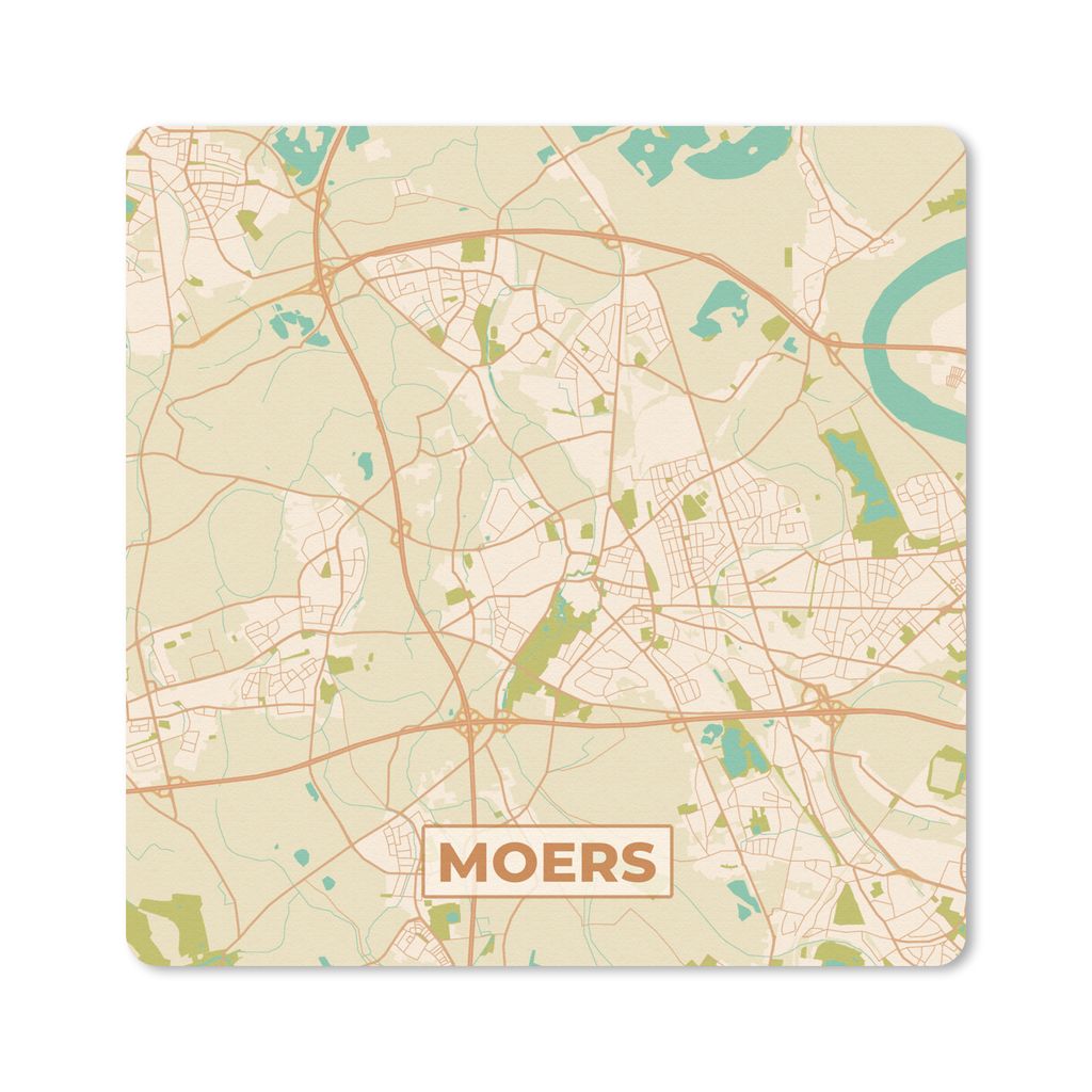 MuchoWow Mauspad Mousepad Stadtplan - Moers - Karte - Vintage 20x20 cm - Mousepads - Maus Mat - Pad - Mausunterlage - Desk Mat - Bureauartikeln