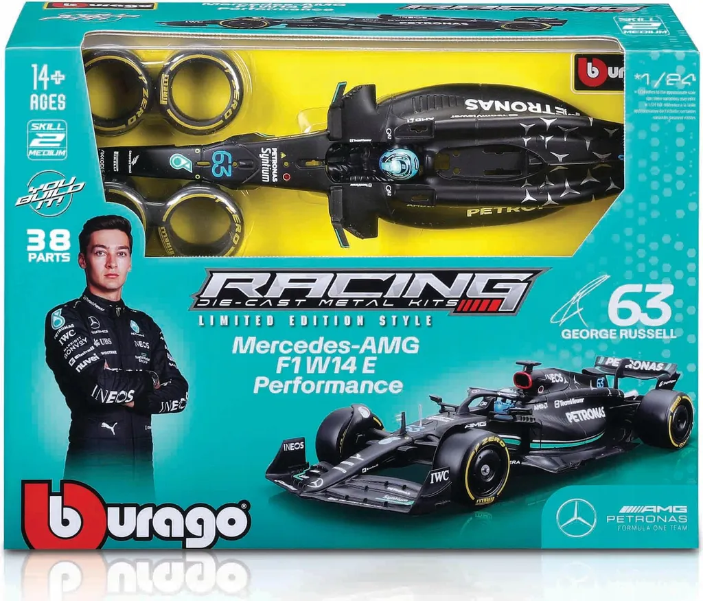 Voiture miniature F1 Mercedes AMG W14 George Russell 1/24 Bburago