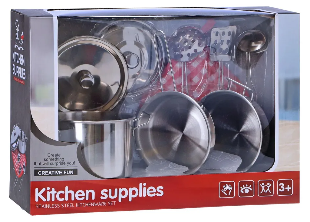 Jeu de cuisine en acier inoxydable 9 pièces avec 2 ustensiles inclus