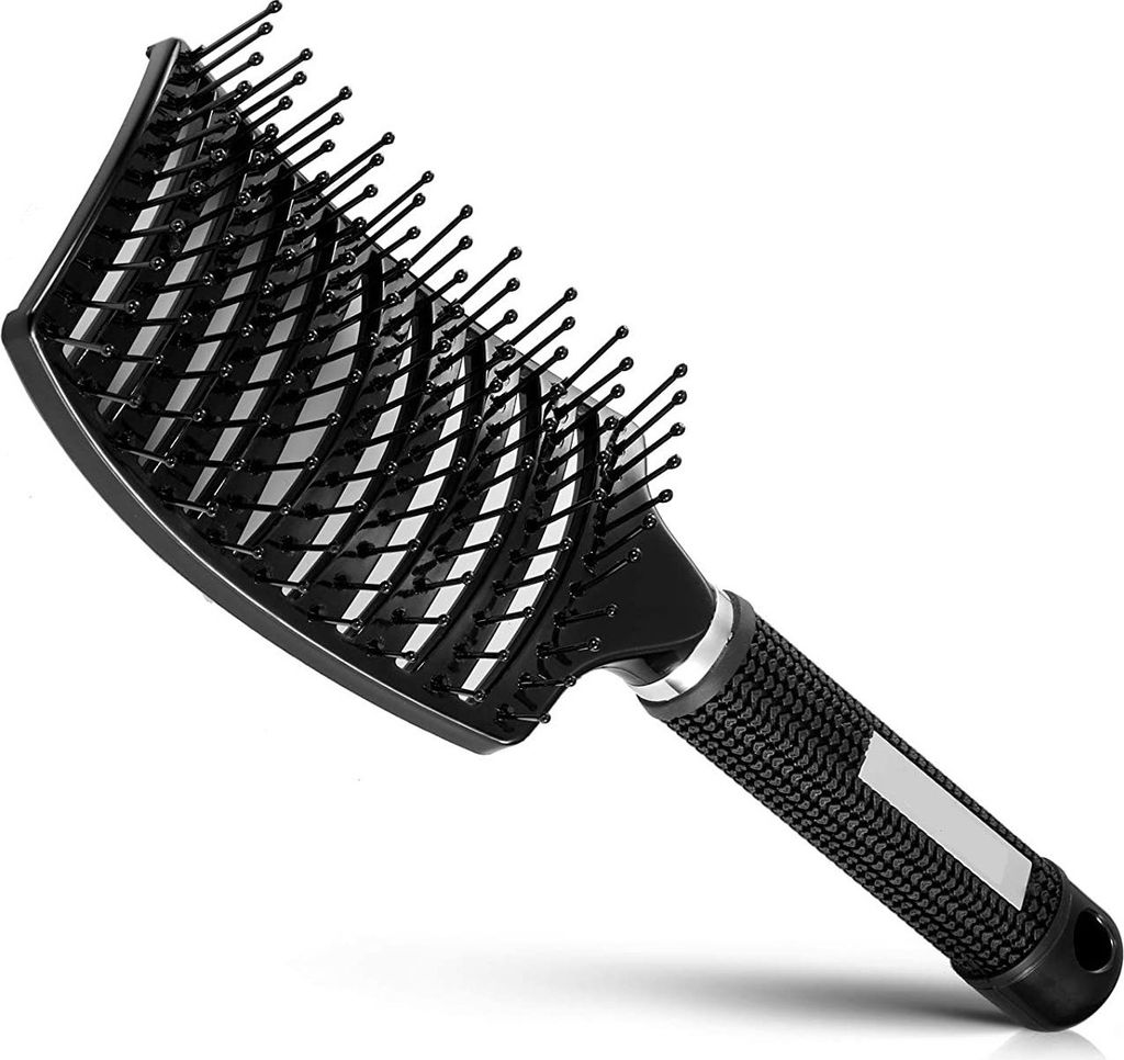 Haarbürste, gebogene, belüftete Bürste für schnelleres Föhnen, professionelle Styling-Haarbürsten mit gebogener Belüftung für Frauen, Männ...