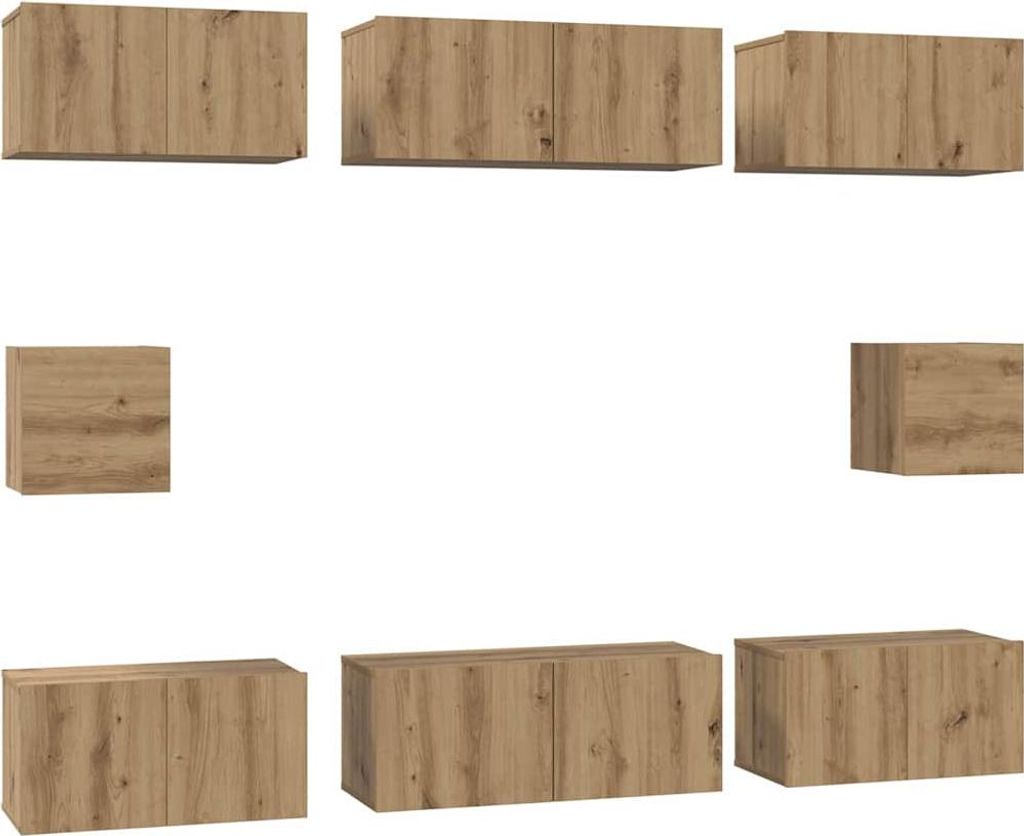 TV-Schrankset Wandmontiert 8 pcs Artisan-Eiche Holzwerkstoff