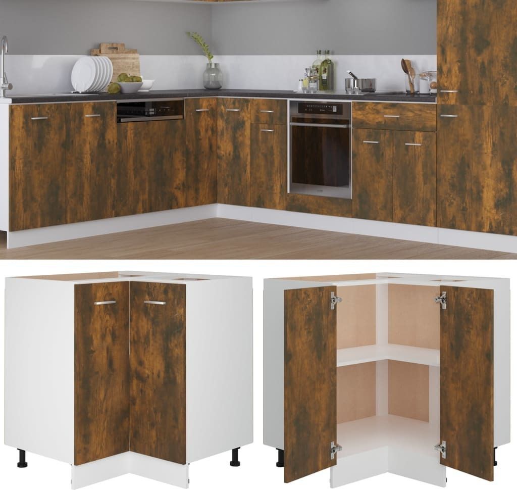 "2026 Promotion" Küchenschrank - Sideboard Küche - Lyon Räuchereiche 75,5x75,5x81,5 cm Holzwerkstoff - Mehrzweckschrank CC27994
