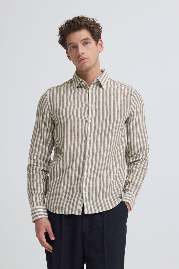 Casual Friday CFRissa Herren Leinenhemd Hemd Langarmhemd Leinenmix Regular Fit
