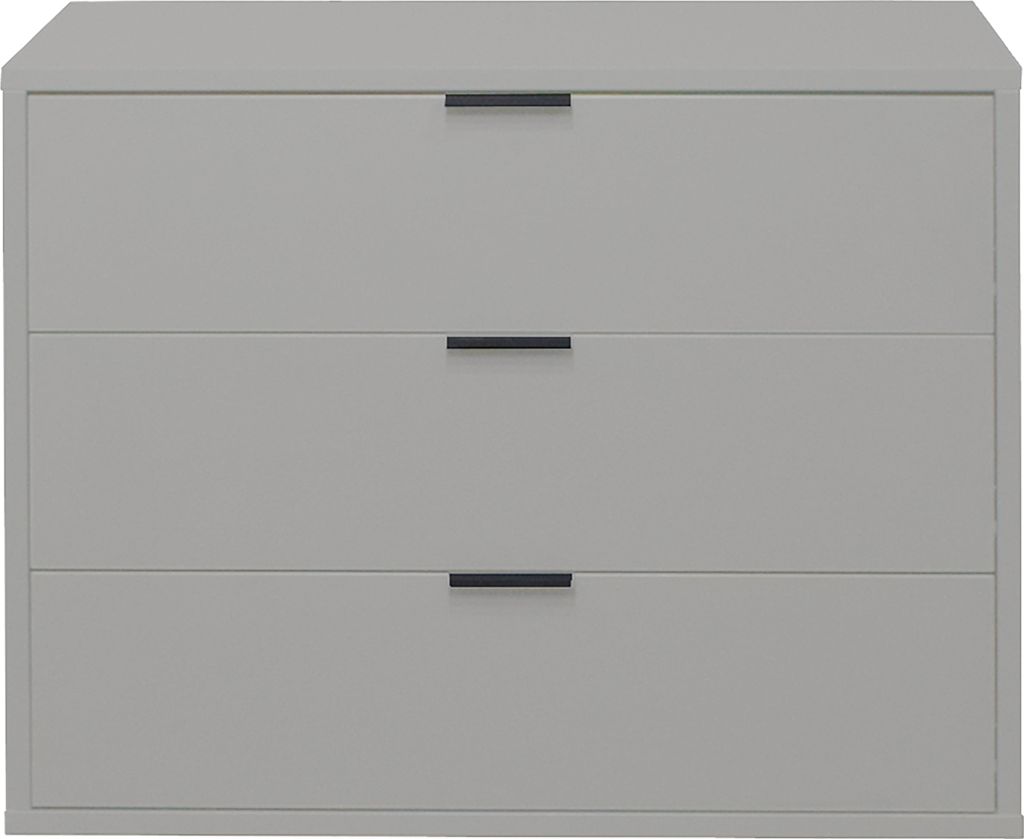 Kommode Standschrank Schubladenkommode Beistellschrank "Boulder III" Kreidegrau Bodengleiter