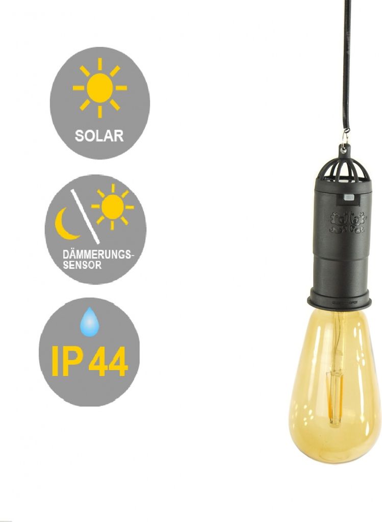 Solar Hängeleuchte Loki 1x AAA, 2x LED H38cm, IP44