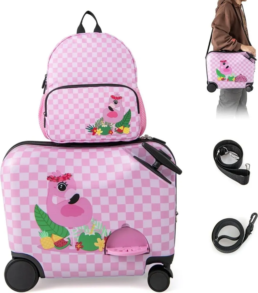 Set de valise enfant et sac à dos cabine rigide format 12 et 18 pouces